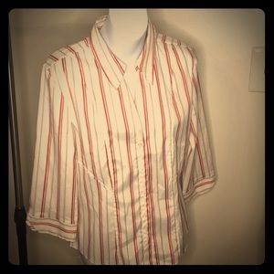 Half Sleeve Button Down Business Blouse
